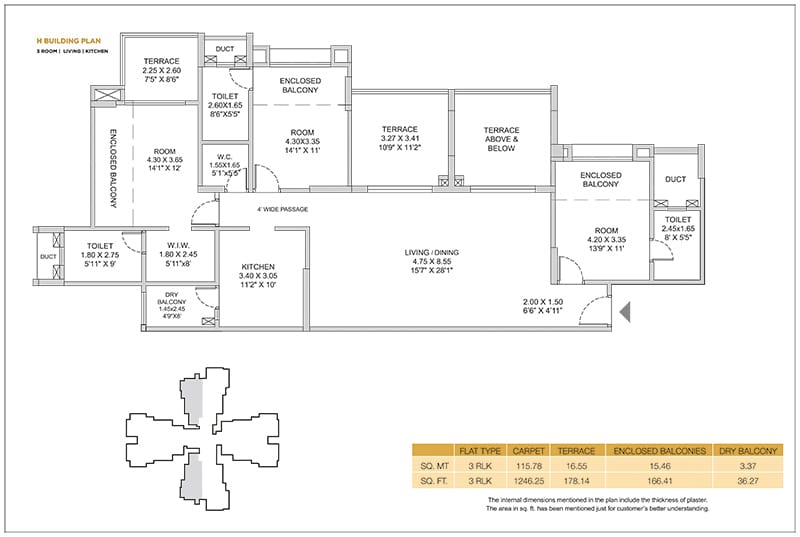 Park Titanium H floor plans 3 bhk - pride purple properties - pune - 800 by 537 pixels - image -jpg