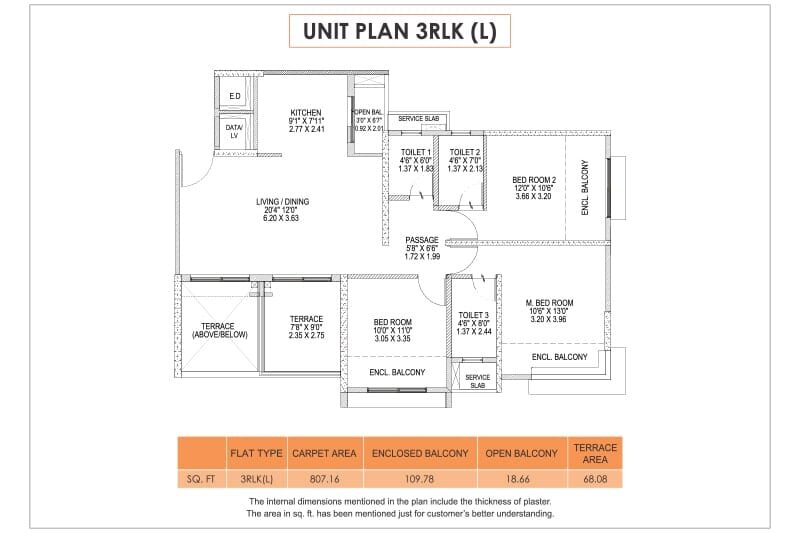 Park Astra 3 BHK Large Unit Plan Park Astra 3 BHK large unit plan - image - jpg