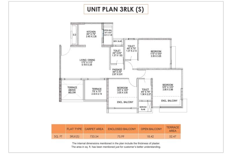 Park Astra 3 BHK Small Unit Plan Park Astra 3 BHK small unit plan - image - jpg